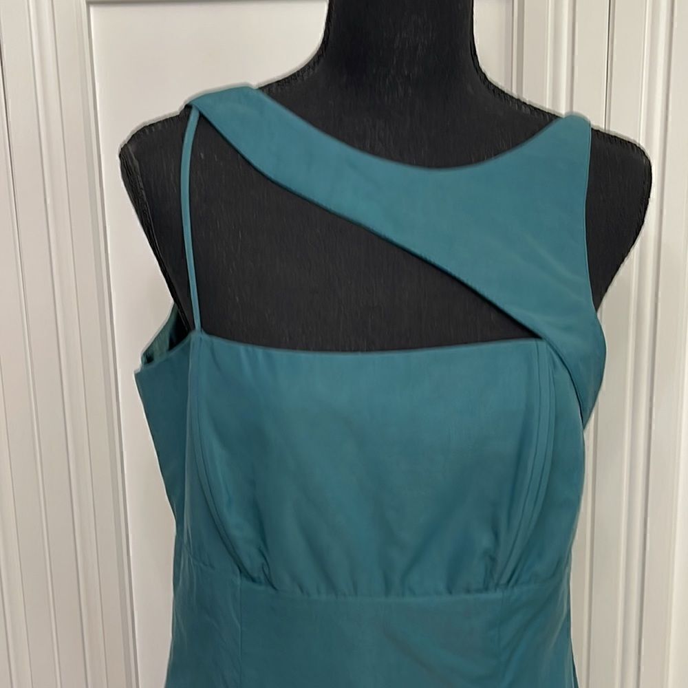 Voom by‎ Joy Han Teal Taffeta One Shoulder Dress Size women’s large - Picture 2 of 6